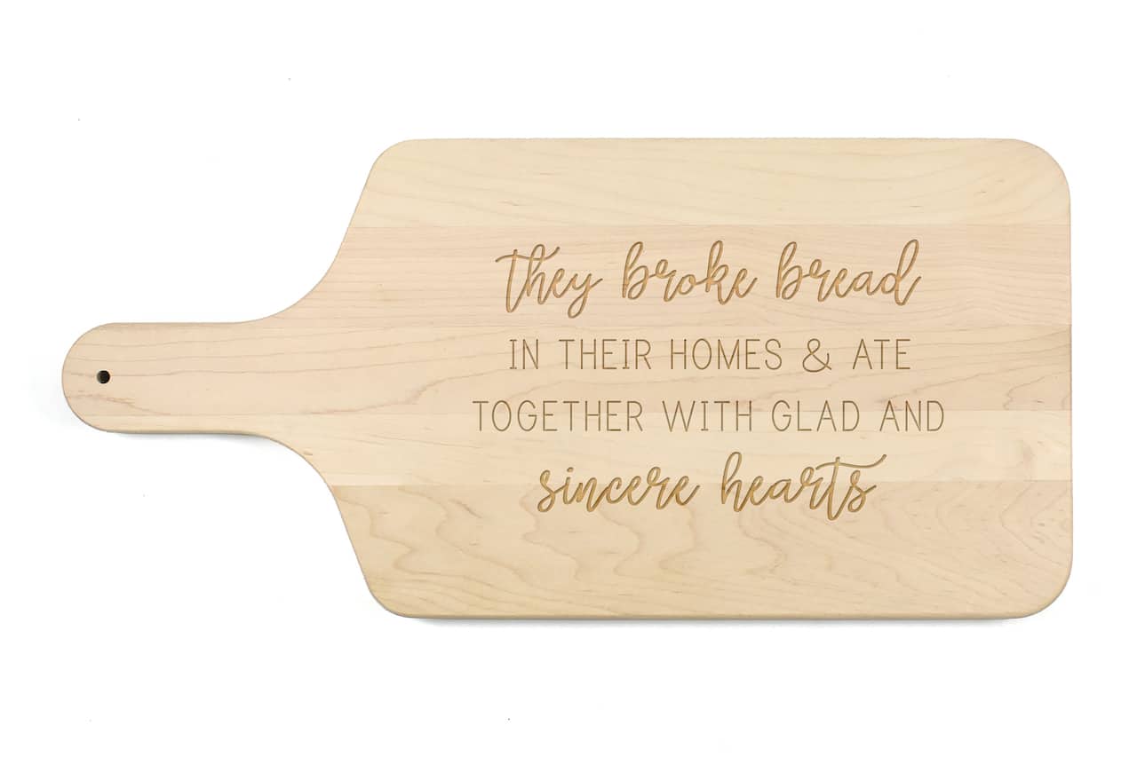 They Broke Bread 17" x 8" Maple Paddle Cutting Board